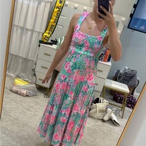 Lilly Pulitzer Pink and Green Halter Sundress
